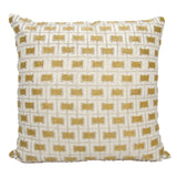 Mina Victory Luminescence Beaded Buckles White Throw Pillow by Nourison (18-Inch X 18-Inch)