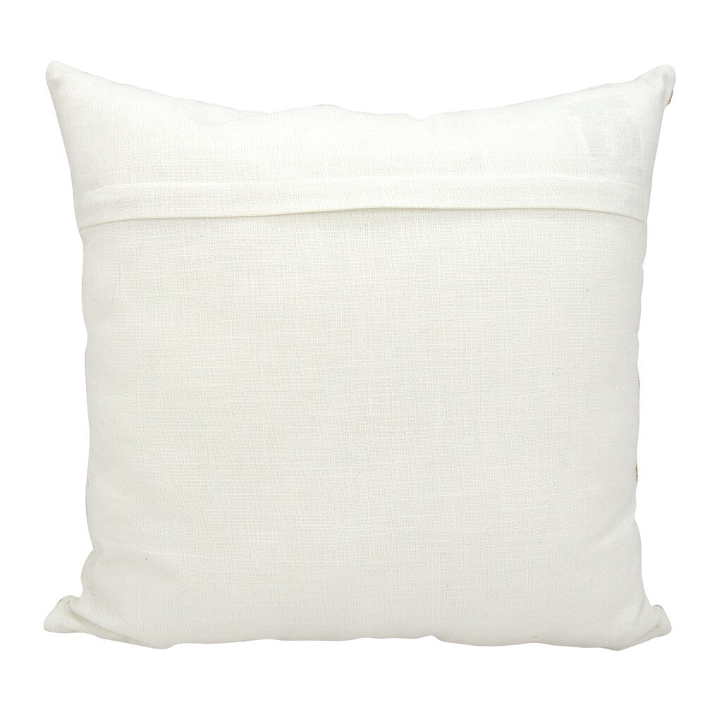 Mina Victory Luminescence Beaded Buckles White Throw Pillow by Nourison (18-Inch X 18-Inch)