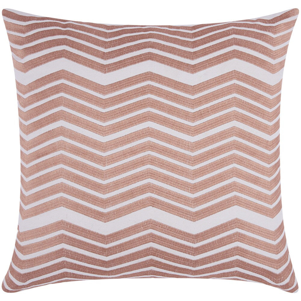 Mina Victory Luminescence Thick Chevron Rose/Gold Throw Pillow by Nourison (20-Inch X 20-Inch)