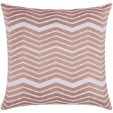 Mina Victory Luminescence Thick Chevron Rose/Gold Throw Pillow by Nourison (20-Inch X 20-Inch)