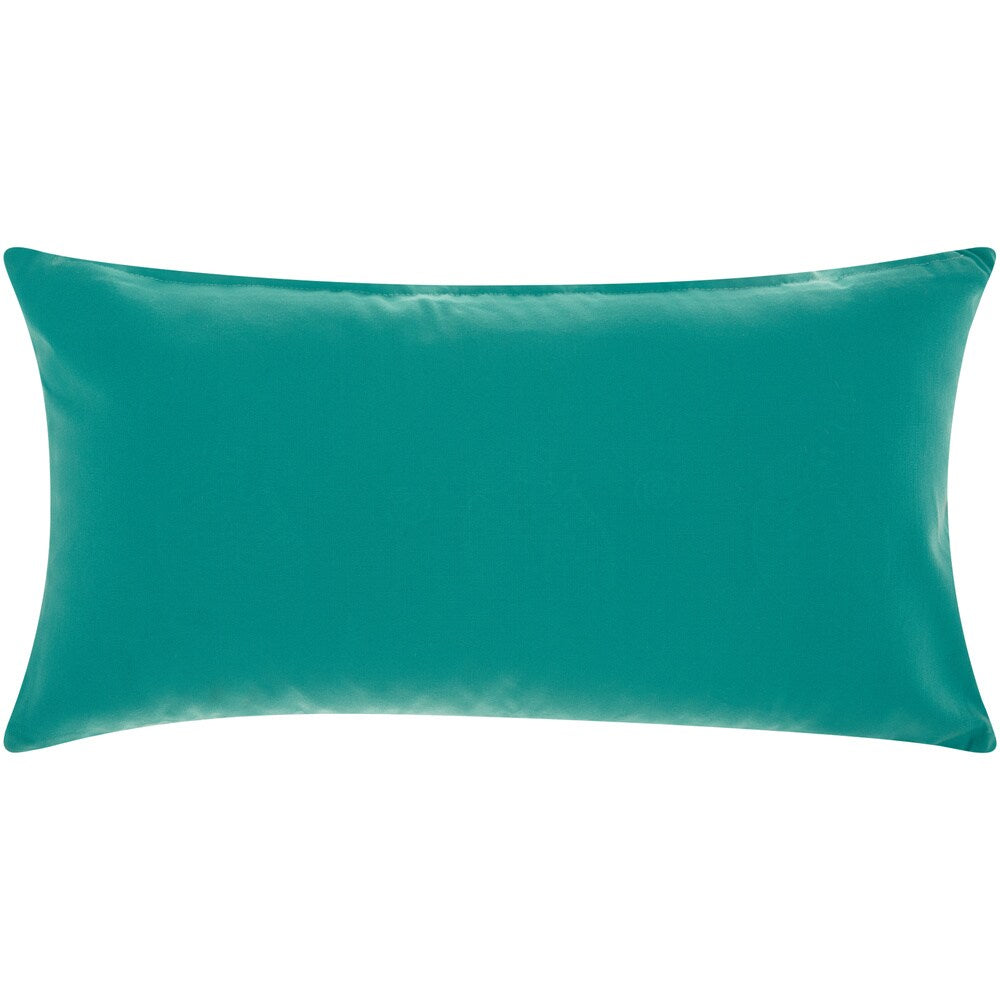 Mina Victory Outdoor Three Seahorses Turquoise/ Coral Throw Pillow by Nourison (12 x 22-inch)