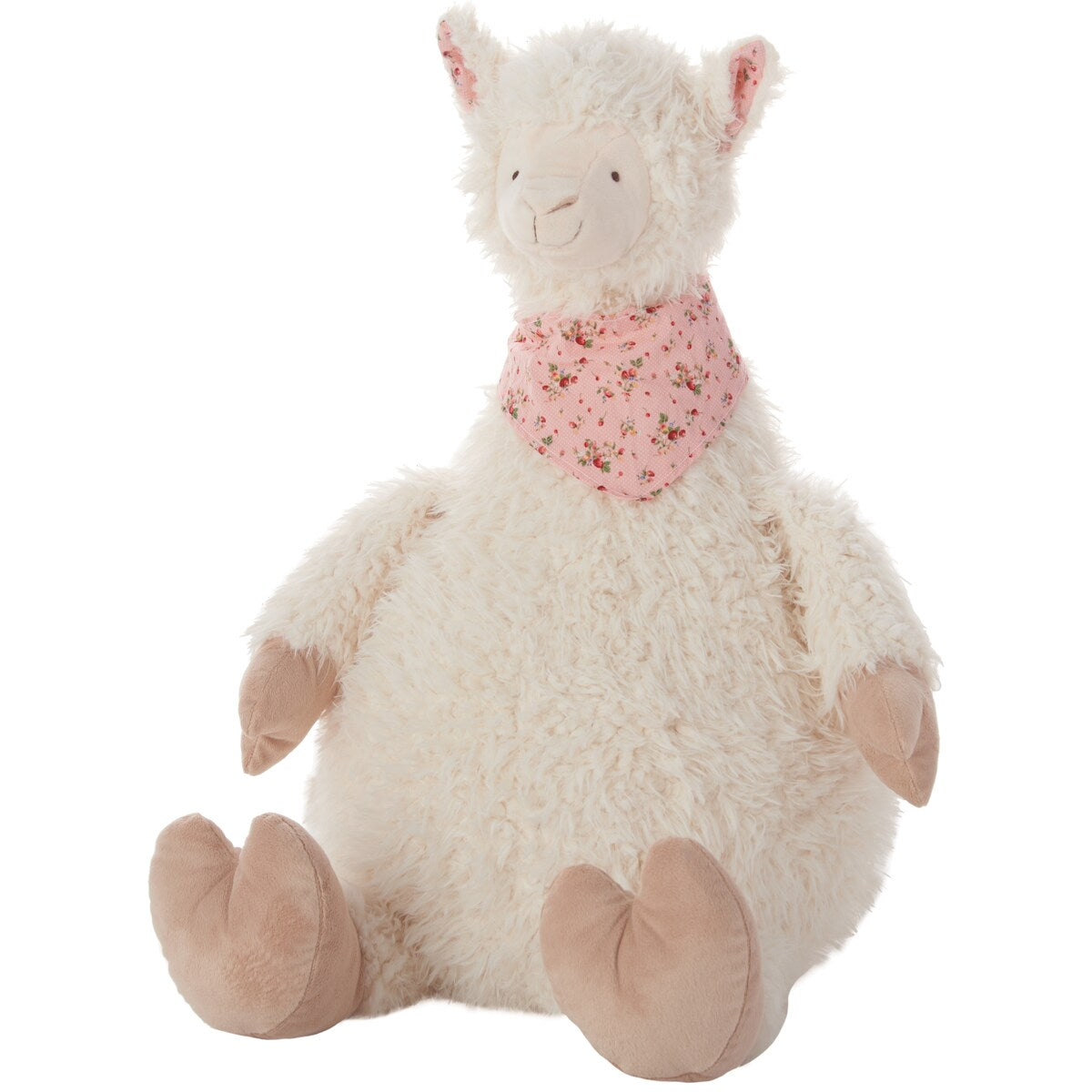 Mina Victory Plush Lines Stuffed Llama Plush Toy 23" x 24" Ivory Indoor Plush Animal