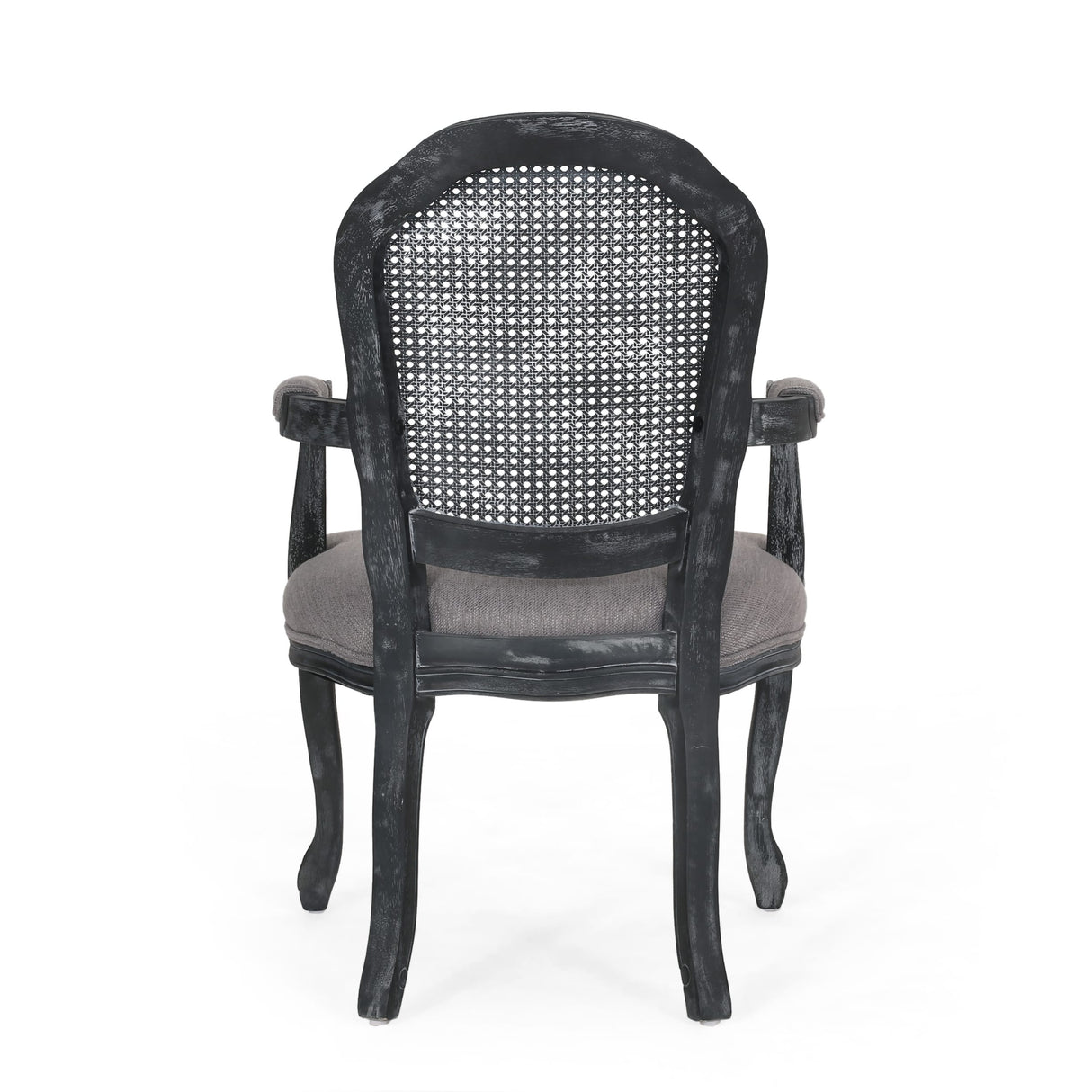 Mina Wood and Cane Upholstered Dining Chair by Christopher Knight Home