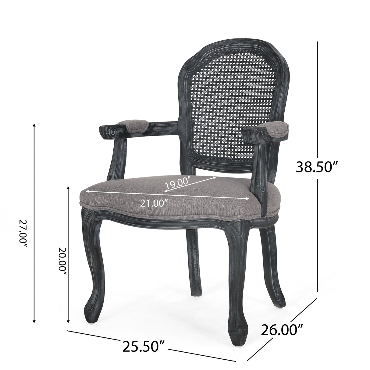 Mina Wood and Cane Upholstered Dining Chair by Christopher Knight Home