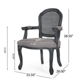 Mina Wood and Cane Upholstered Dining Chair by Christopher Knight Home