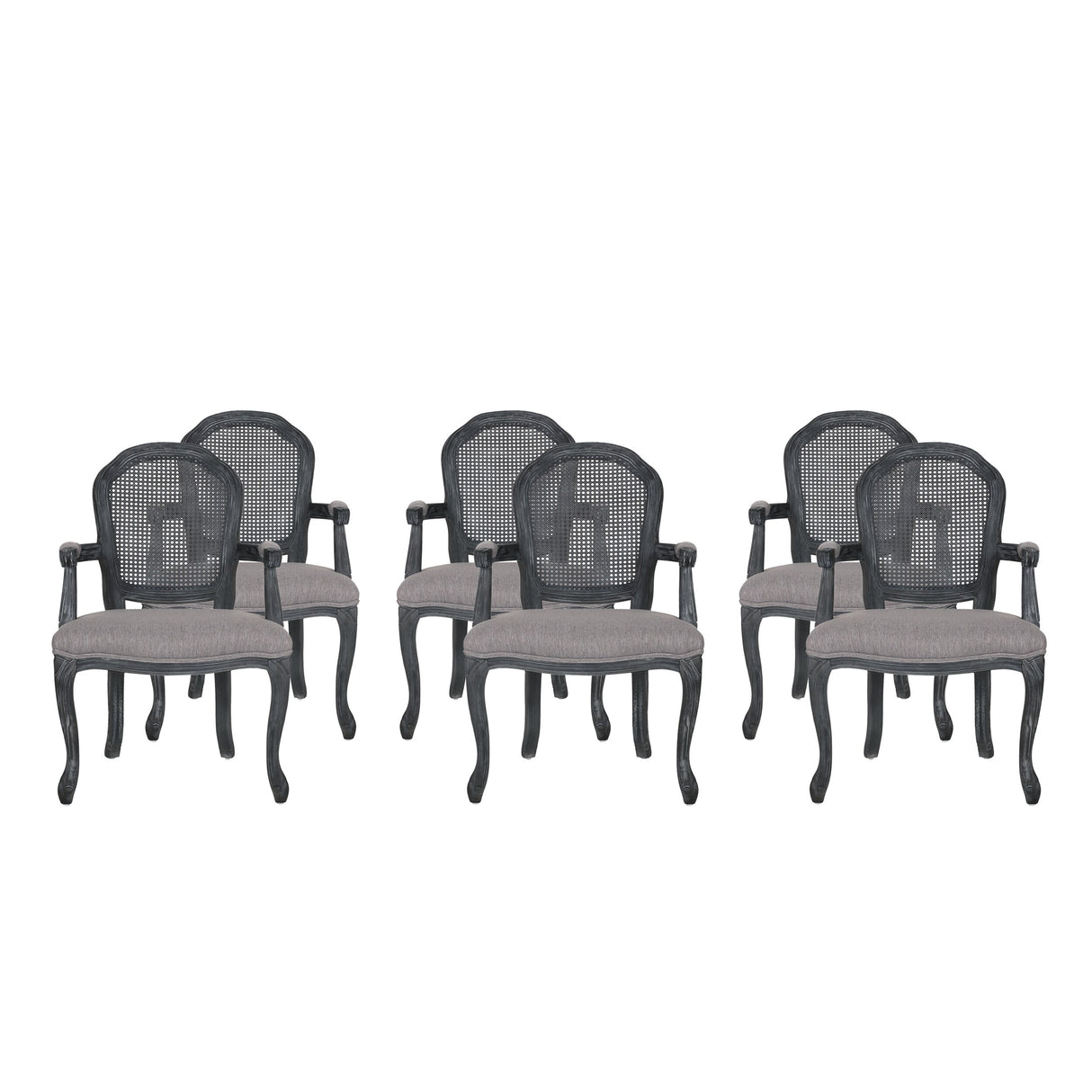 Mina Wood and Cane Upholstered Dining Chair by Christopher Knight Home