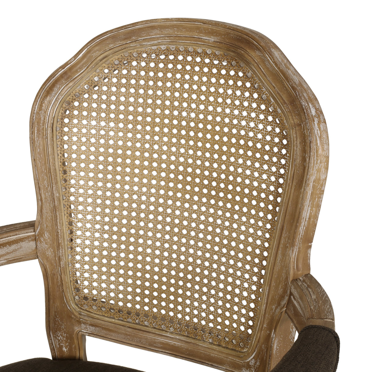 Mina Wood and Cane Upholstered Dining Chair by Christopher Knight Home