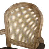 Mina Wood and Cane Upholstered Dining Chair by Christopher Knight Home