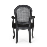 Mina Wood and Cane Upholstered Dining Chair by Christopher Knight Home