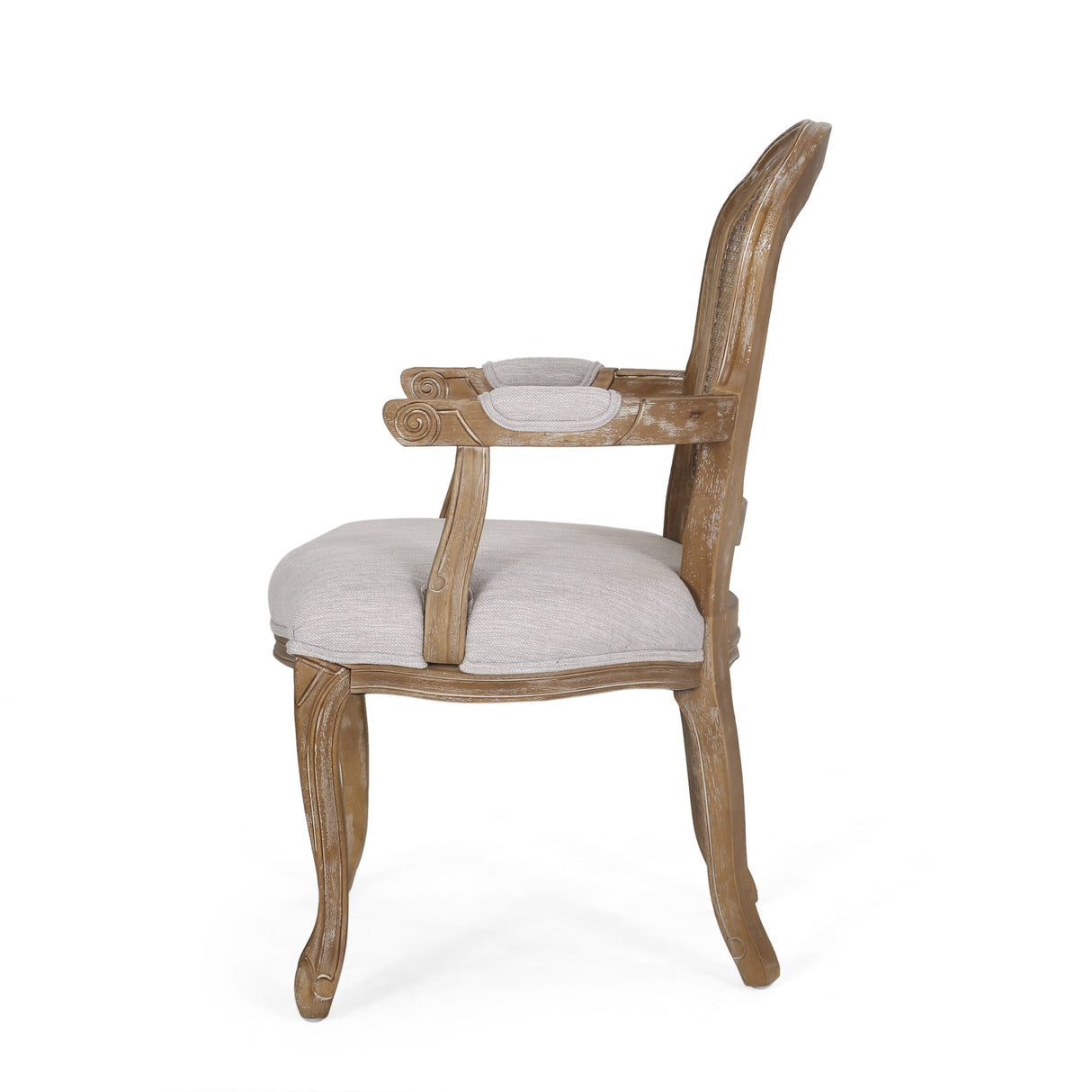 Mina Wood and Cane Upholstered Dining Chair by Christopher Knight Home
