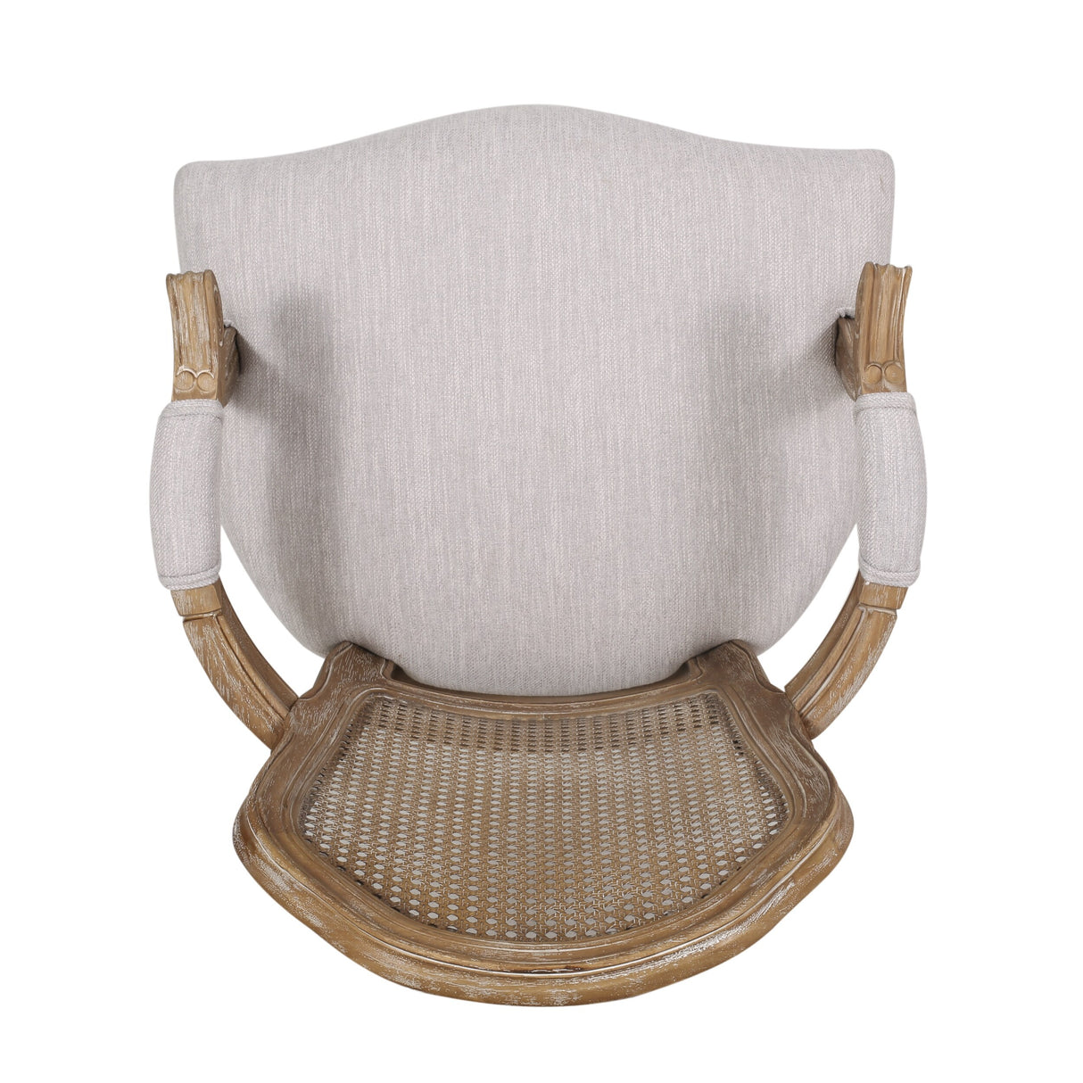 Mina Wood and Cane Upholstered Dining Chair by Christopher Knight Home
