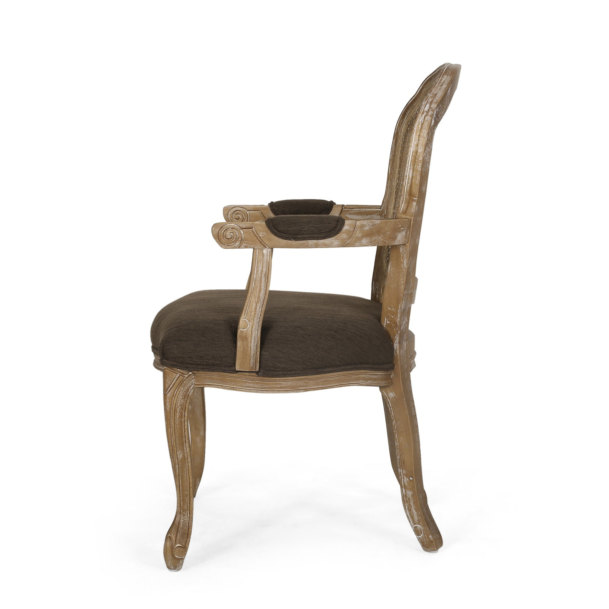 Mina Wood and Cane Upholstered Dining Chair by Christopher Knight Home