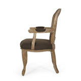 Mina Wood and Cane Upholstered Dining Chair by Christopher Knight Home