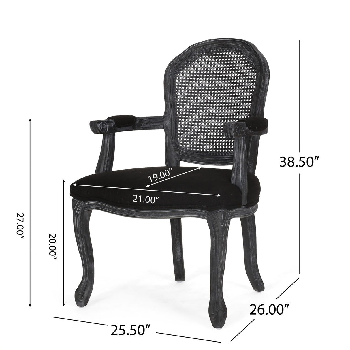 Mina Wood and Cane Upholstered Dining Chair by Christopher Knight Home