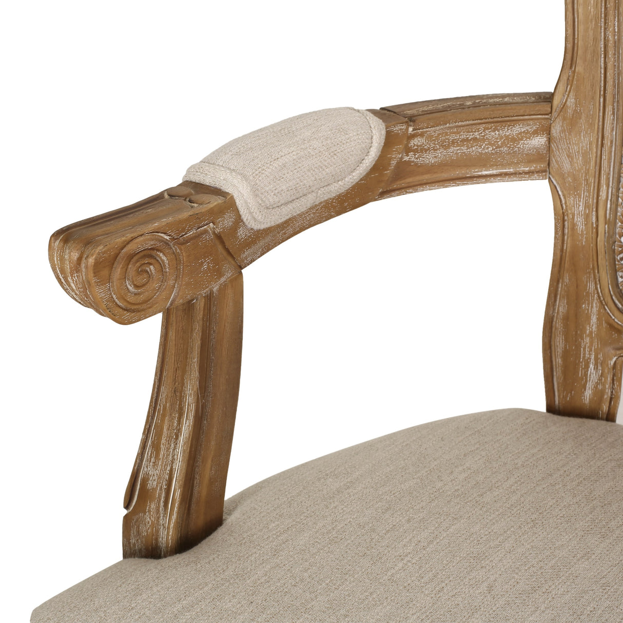 Mina Wood and Cane Upholstered Dining Chair by Christopher Knight Home
