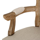 Mina Wood and Cane Upholstered Dining Chair by Christopher Knight Home