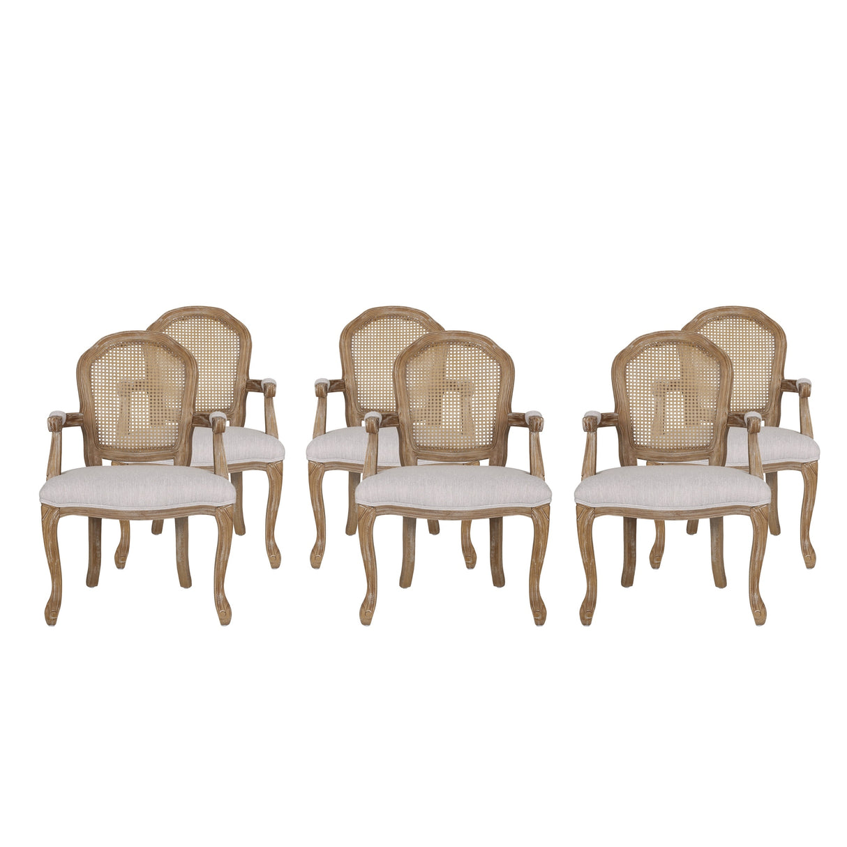 Mina Wood and Cane Upholstered Dining Chair by Christopher Knight Home