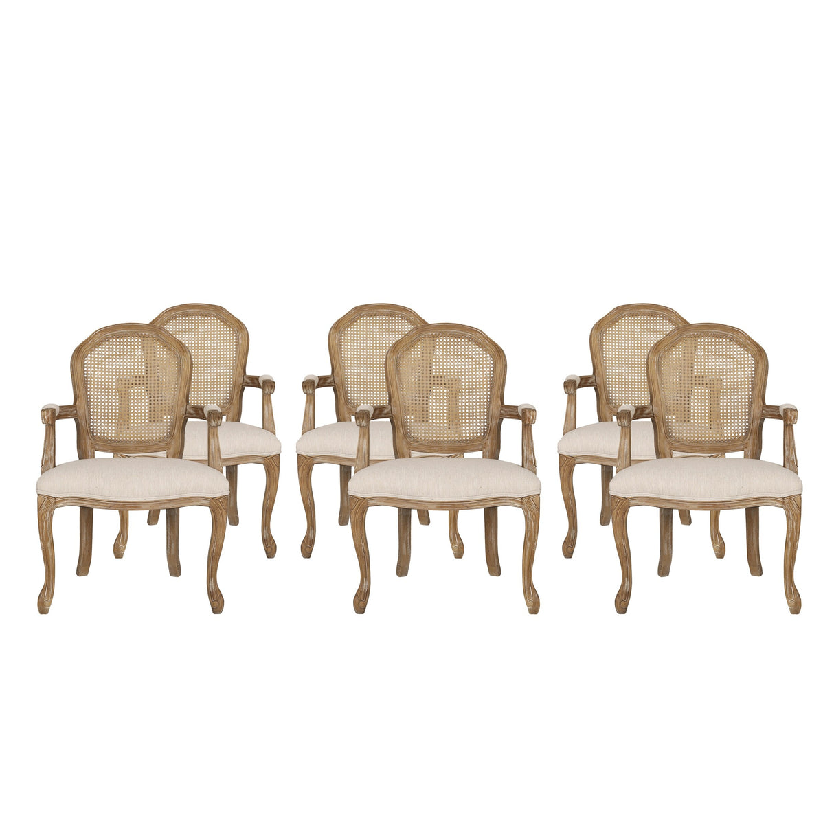 Mina Wood and Cane Upholstered Dining Chair by Christopher Knight Home
