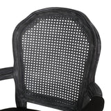 Mina Wood and Cane Upholstered Dining Chair by Christopher Knight Home
