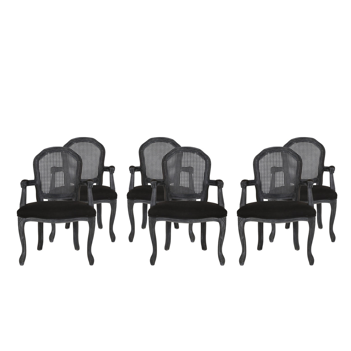 Mina Wood and Cane Upholstered Dining Chair by Christopher Knight Home