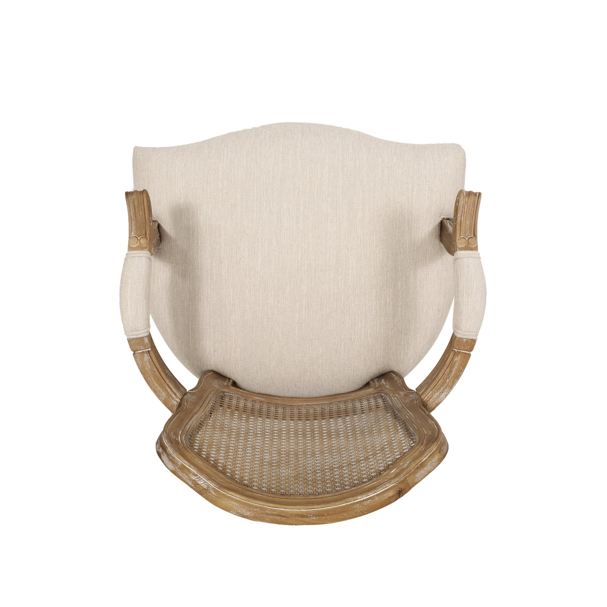 Mina Wood and Cane Upholstered Dining Chair by Christopher Knight Home