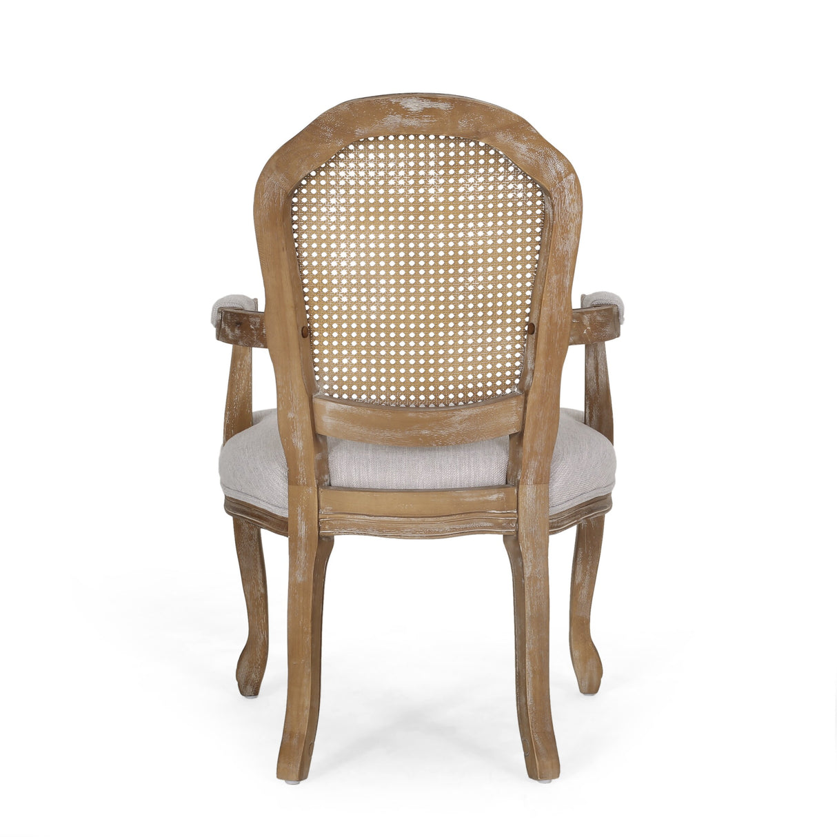 Mina Wood and Cane Upholstered Dining Chair by Christopher Knight Home