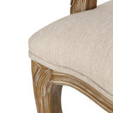 Mina Wood and Cane Upholstered Dining Chair by Christopher Knight Home