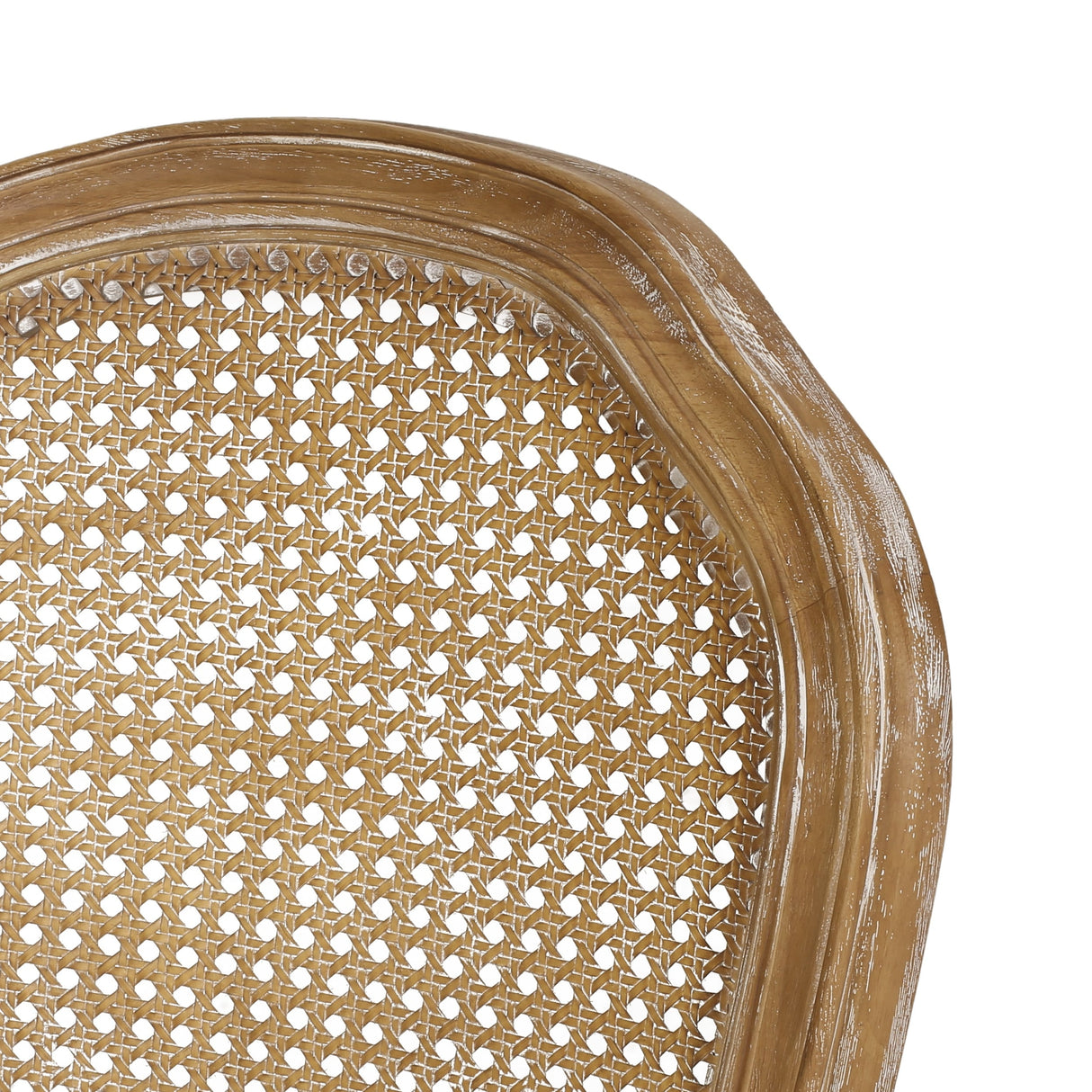 Mina Wood and Cane Upholstered Dining Chair by Christopher Knight Home