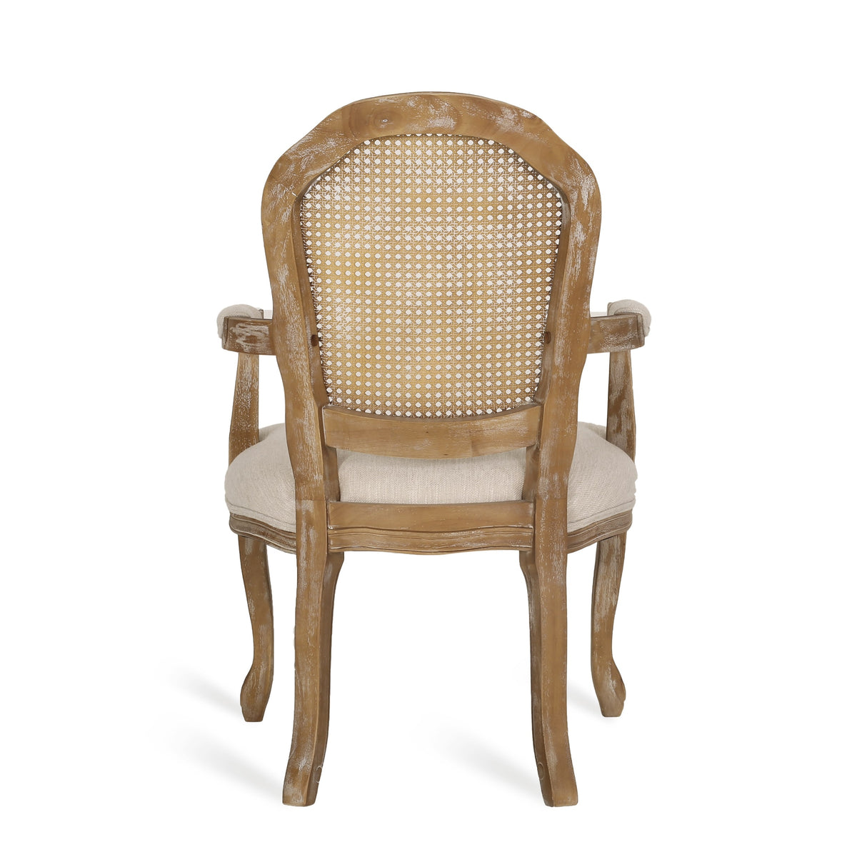 Mina Wood and Cane Upholstered Dining Chair by Christopher Knight Home