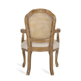 Mina Wood and Cane Upholstered Dining Chair by Christopher Knight Home