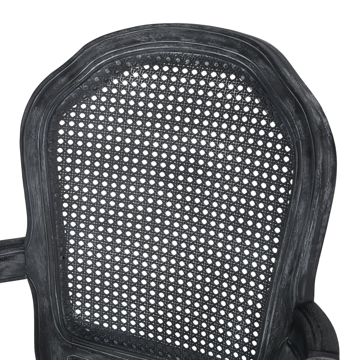 Mina Wood and Cane Upholstered Dining Chair by Christopher Knight Home