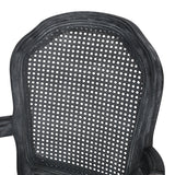 Mina Wood and Cane Upholstered Dining Chair by Christopher Knight Home