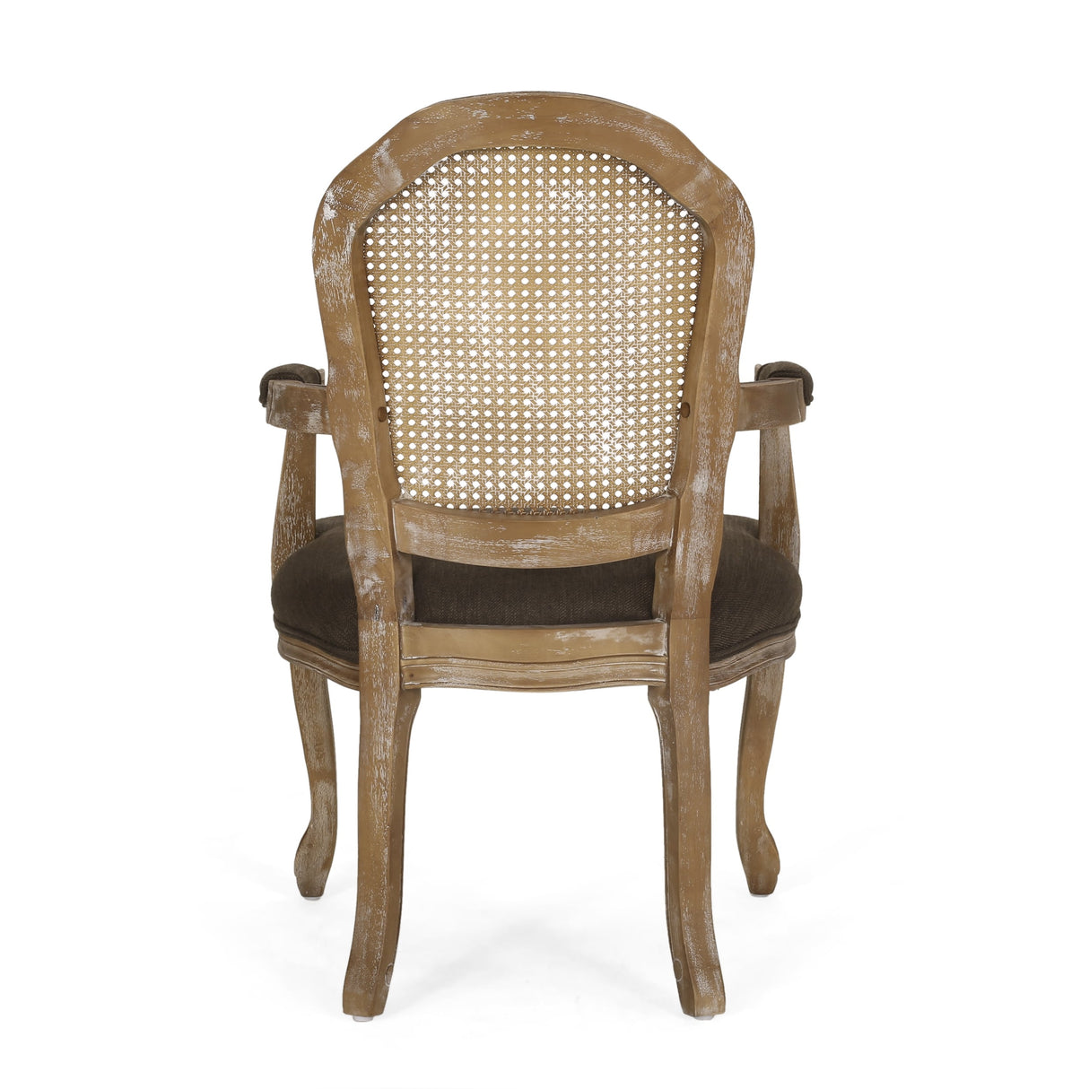 Mina Wood and Cane Upholstered Dining Chair by Christopher Knight Home
