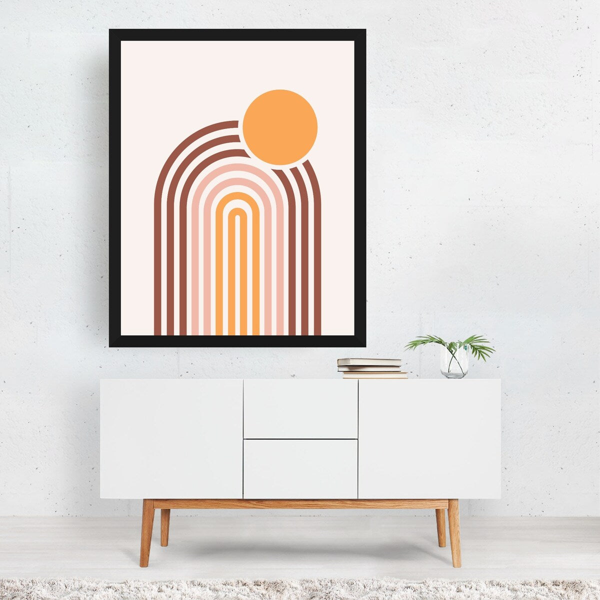 Mincentury Sunset Rainbow Illustrations Abstract Art Print/Poster