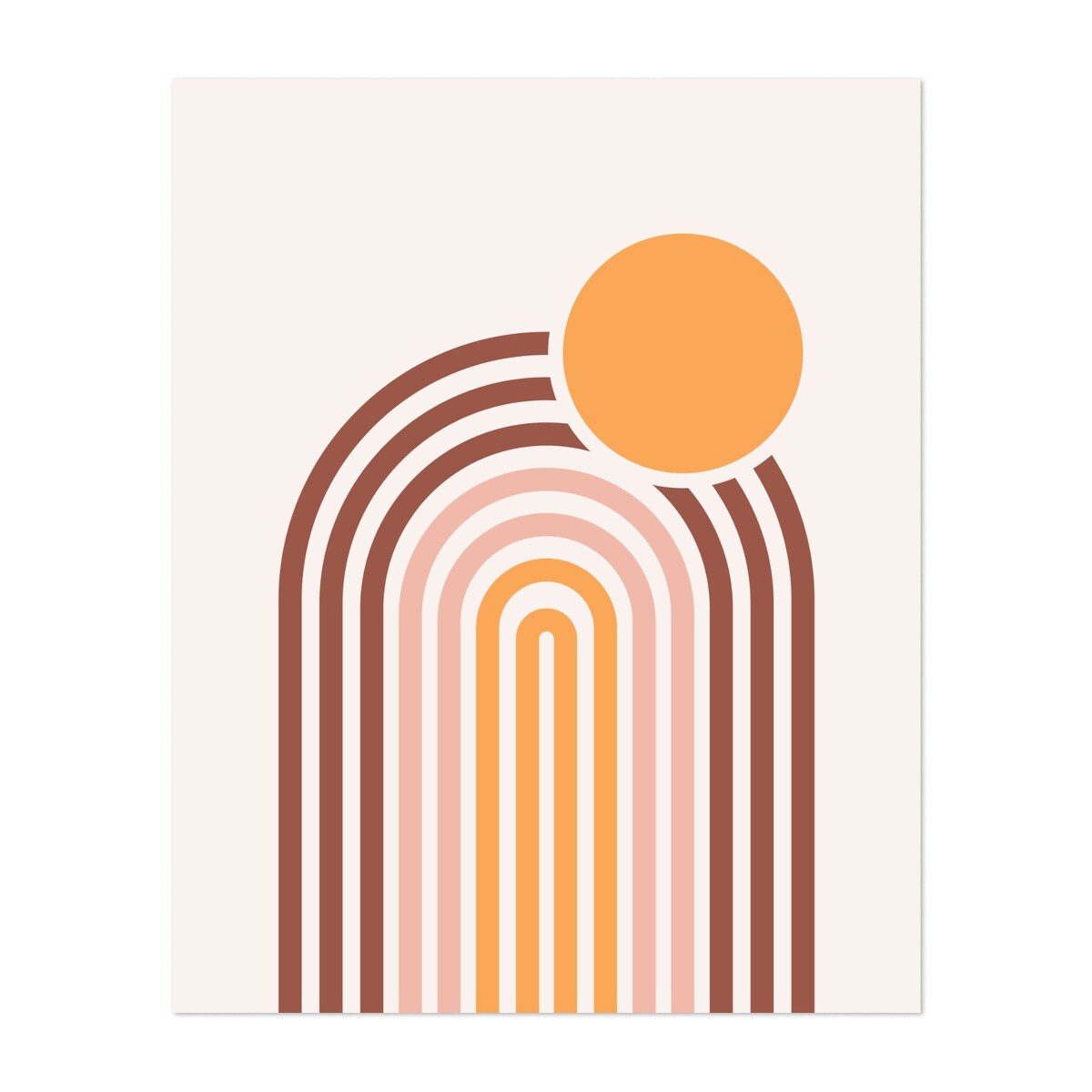 Mincentury Sunset Rainbow Illustrations Abstract Art Print/Poster