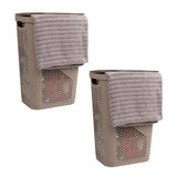 Mind Reader 60L Slim Laundry Hamper, Clothes Basket, Lid, Ventilated, Plastic, 17.25"L x 13.75"W x 23.5"H, 2-Pack