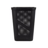Mind Reader 60L Slim Laundry Hamper, Clothes Basket, Lid, Ventilated, Plastic, 17.25"L x 13.75"W x 23.5"H, 2-Pack