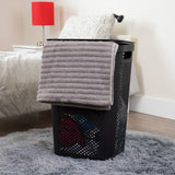 Mind Reader 60L Slim Laundry Hamper, Clothes Basket, Lid, Ventilated, Plastic, 17.25"L x 13.75"W x 23.5"H, 2-Pack
