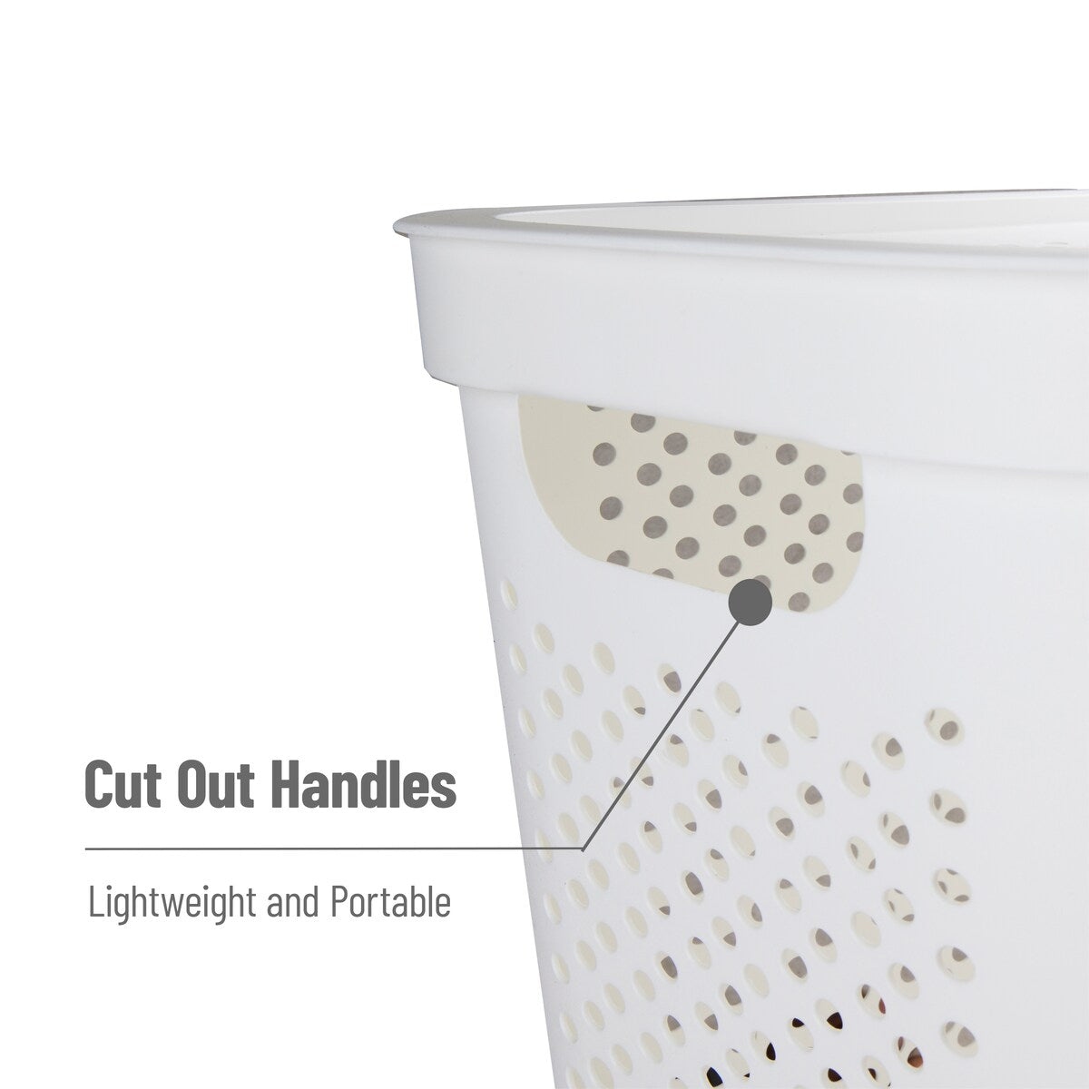 Mind Reader 60L Slim Laundry Hamper, Clothes Basket, Lid, Ventilated, Plastic, 17.25"L x 13.75"W x 23.5"H, 2-Pack