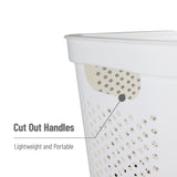 Mind Reader 60L Slim Laundry Hamper, Clothes Basket, Lid, Ventilated, Plastic, 17.25"L x 13.75"W x 23.5"H, 2-Pack