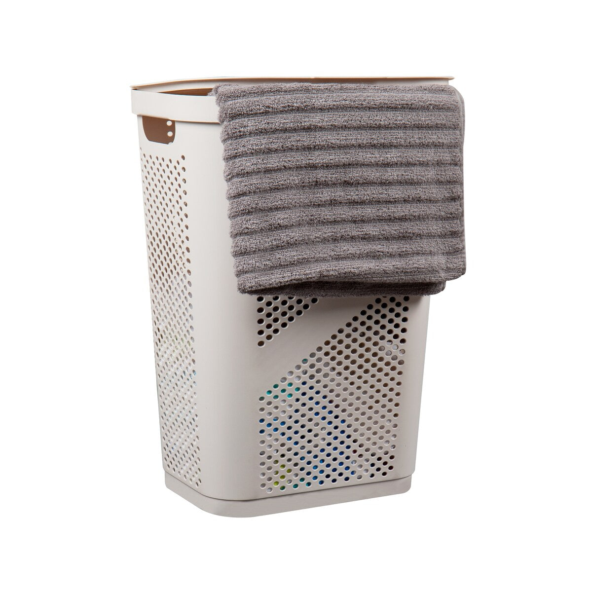 Mind Reader 60L Slim Laundry Hamper, Clothes Basket, Lid, Ventilated, Plastic, 17.25"L x 13.75"W x 23.5"H, 2-Pack