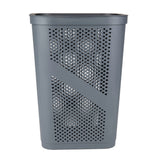 Mind Reader 60L Slim Laundry Hamper, Clothes Basket, Lid, Ventilated, Plastic, 17.25"L x 13.75"W x 23.5"H, 2-Pack