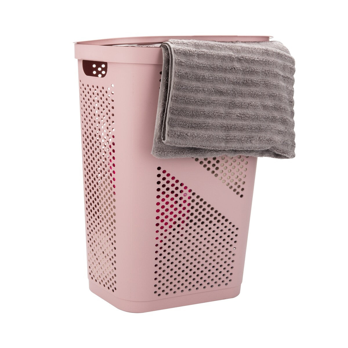 Mind Reader 60L Slim Laundry Hamper, Clothes Basket, Lid, Ventilated, Plastic, 17.25"L x 13.75"W x 23.5"H, 2-Pack