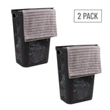Mind Reader 60L Slim Laundry Hamper, Clothes Basket, Lid, Ventilated, Plastic, 17.25"L x 13.75"W x 23.5"H, 2-Pack