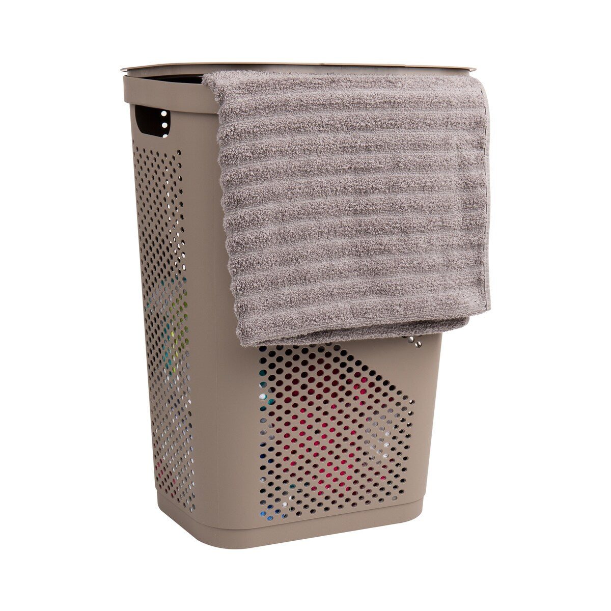 Mind Reader 60L Slim Laundry Hamper, Clothes Basket, Lid, Ventilated, Plastic, 17.25"L x 13.75"W x 23.5"H, 2-Pack