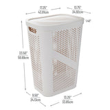 Mind Reader 60L Slim Laundry Hamper, Clothes Basket, Lid, Ventilated, Plastic, 17.25"L x 13.75"W x 23.5"H, 2-Pack