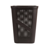 Mind Reader 60L Slim Laundry Hamper, Clothes Basket, Lid, Ventilated, Plastic, 17.25"L x 13.75"W x 23.5"H, 2-Pack