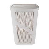 Mind Reader 60L Slim Laundry Hamper, Clothes Basket, Lid, Ventilated, Plastic, 17.25"L x 13.75"W x 23.5"H, 2-Pack