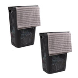 Mind Reader 60L Slim Laundry Hamper, Clothes Basket, Lid, Ventilated, Plastic, 17.25"L x 13.75"W x 23.5"H, 2-Pack