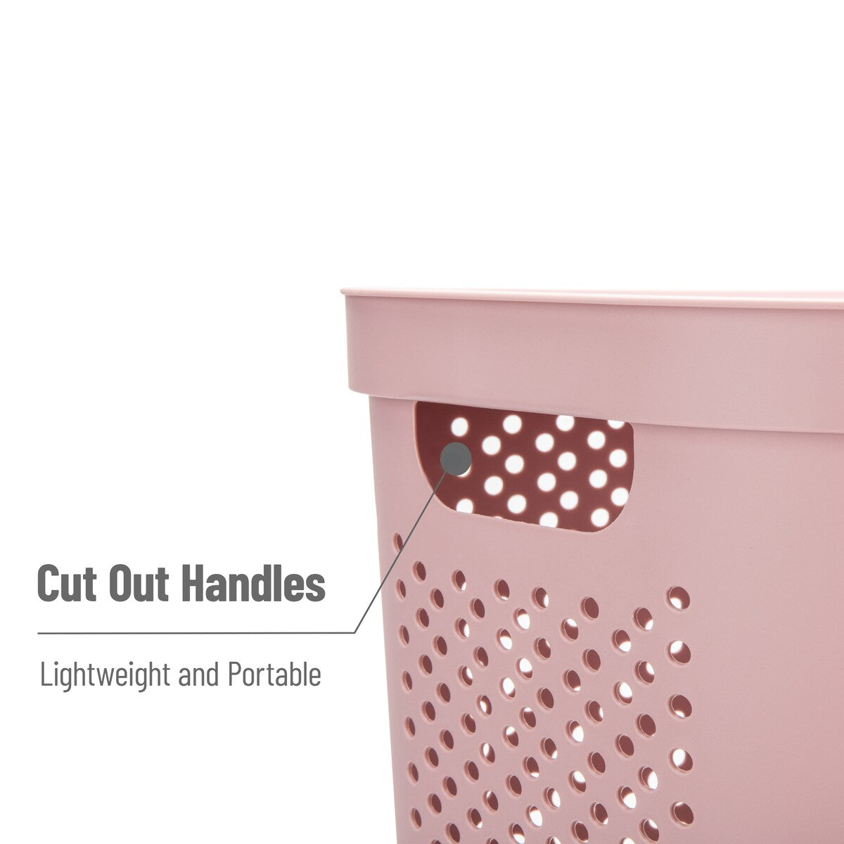 Mind Reader 60L Slim Laundry Hamper, Clothes Basket, Lid, Ventilated, Plastic, 17.25"L x 13.75"W x 23.5"H, 2-Pack